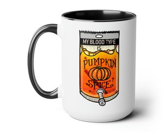 PSL Pumpkin Spice Season Two-Tone Coffee Mug, 15oz Coffee Lovers