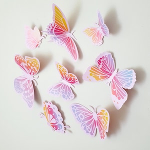 Unicorn Wings, Lavender Butterfly Wall Decor, Butterfly Wall Stickers, 3D Butterfly Room Decor, Fairy Wings, Pink Butterfly Wall Decal