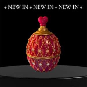 Handmade resin Trinket jar, jewelry jar, or keepsake container. Pink and gold with rhinestones accents