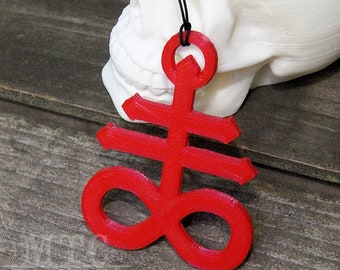 Leviathan Cross Necklace Pendant 3D printed Satanic Cross Satanist Pagan Wicca Occult Symbol Gothic Lightweight Free Shipping MTcoffinz