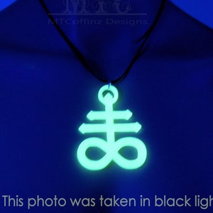 Leviathan Cross Necklace Pendant Glow in the dark 3D printed Satanic Cross Satanist Pagan Wicca Occult Symbol Gothic Free Ship MTcoffinz