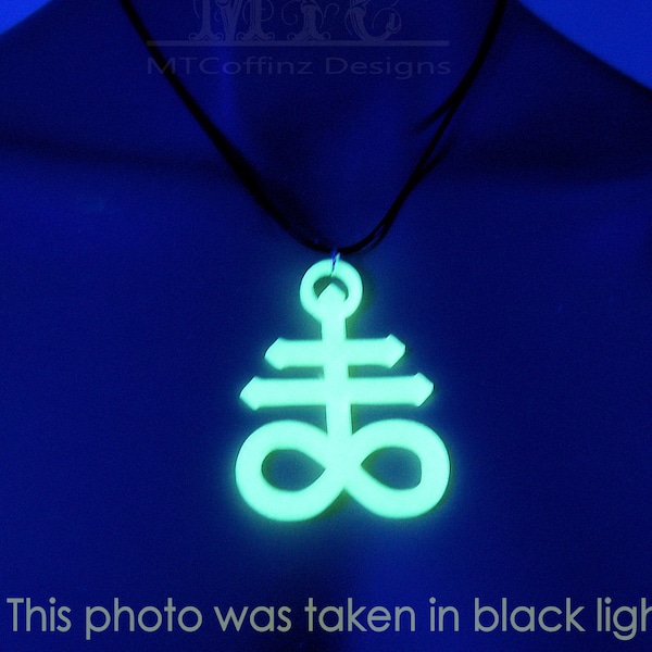 Leviathan Cross Necklace Pendant Glow in the dark 3D printed Satanic Cross Satanist Pagan Wicca Occult Symbol Gothic Free Ship MTcoffinz