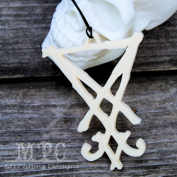 Lucifer Sigil Pendant 3D printed Satanic Seal of Satan Pagan Wicca Occult Symbol Gothic necklace Lightweight Free Shipping MTcoffinz