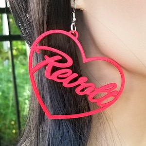 Revolt Resist Rise Up Revolution Movement Activism Activist Hoop Earrings 3D printed Lightweight Free Shipping MTcoffinz  choose color