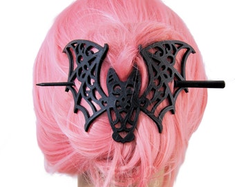 Lacy Bat Bun Holder Hair Cage 3D Printed Long Hair Accessory Scarf Clip Wiccan Pagan Hair Gothic Goth Decoration Free Shipping MTcoffinz