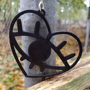 All Seeing Eye Heart Hoop Earrings Third Eye Occult Symbol 3D printed statement earrings Lightweight Free Shipping MTcoffinz