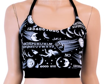 Ouija Spirit Board Celestial Witch Witchy Goth Summer Festival Halter Top - All Sizes - MTCoffinz