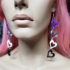 Ace Asexual Identity pride flag heart dangle LGBTQ unisex Lightweight Free Shipping MTcoffinz