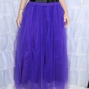 Dark Purple Floor Length Bridal Tutu Tulle Skirt Adult All Sizes MTcoffinz image 2