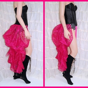 Fuchsia Hot Pink  sexy Lace Bustle Wrap dance showgirl burlesque rave MTCoffinz - All Adult Sizes