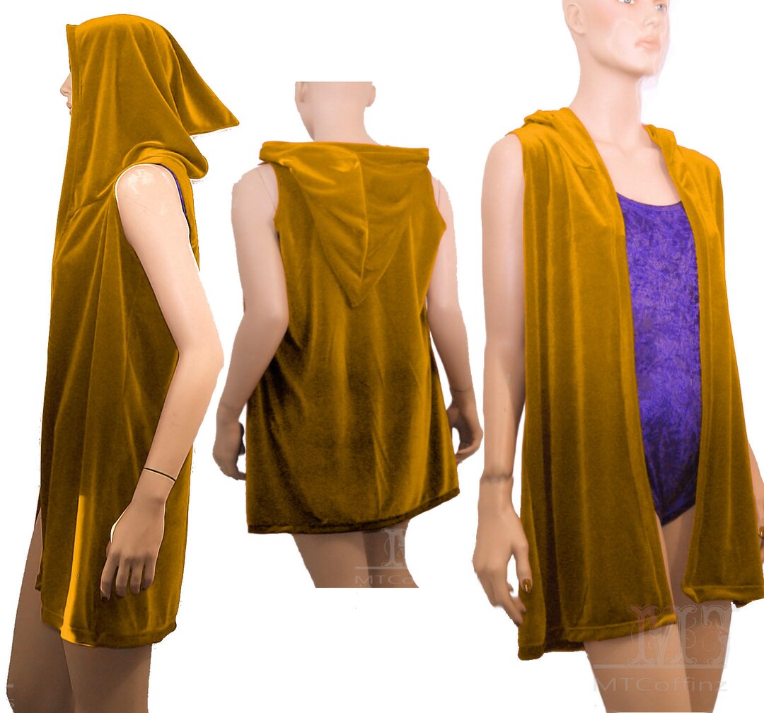 Velvet Cardigan Coverup With Pixie Hood Choose From 15 Colors Mtcoffinz ...