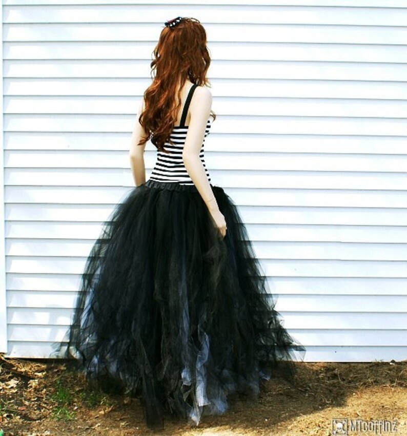 Black and White Gothic Bridal skirt floor length tulle tutu Etsy