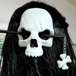 Skull  Bun Holder Hair Cage 3D Printed Long Hair Accessory Scarf Clip Wiccan Pagan Hair Gothic Goth Decoration Free Shipping MTcoffinz