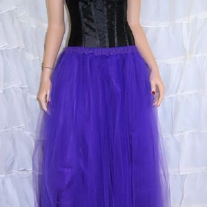 Dark Purple Floor Length Bridal Tutu Tulle Skirt Adult All Sizes MTcoffinz image 1