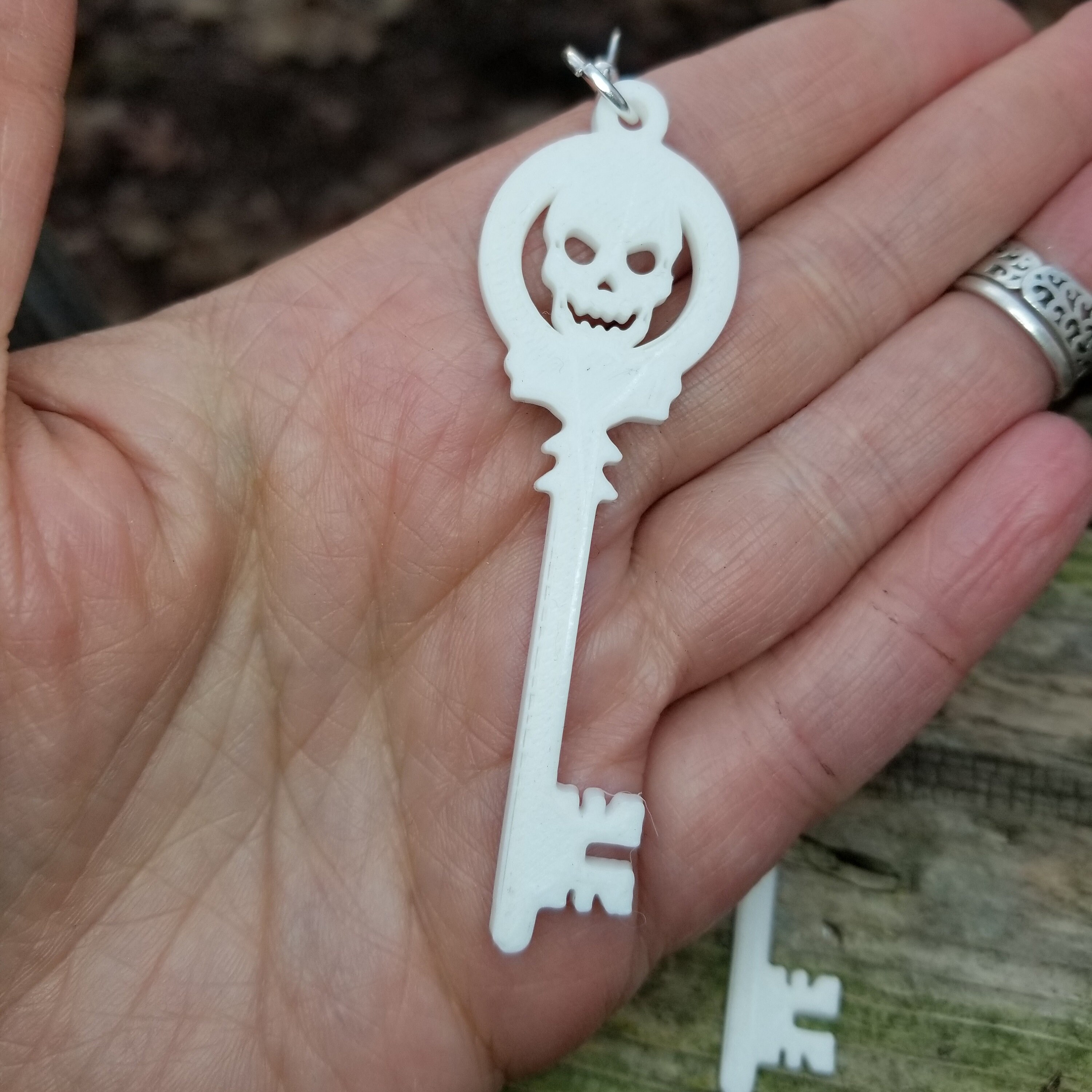 Skull Skeleton Key Oversided Statement Earrings 3D Printed Lightweight ...