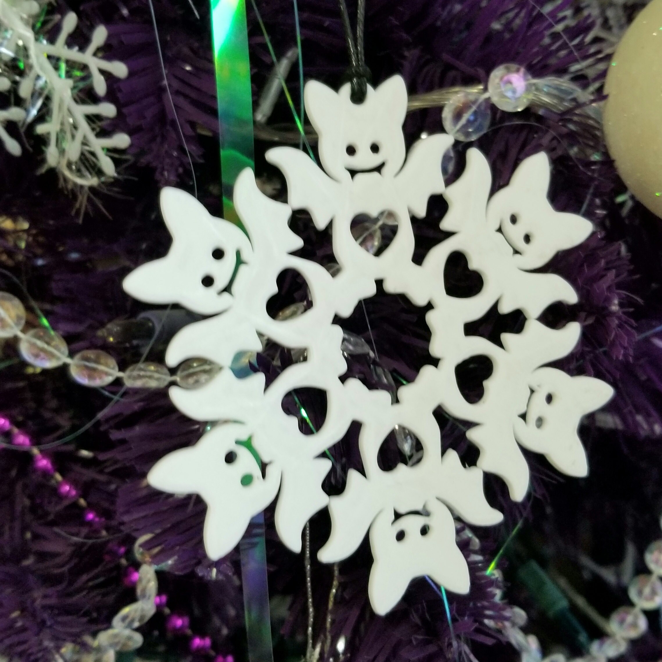Cute Bat Snowflake Batflake Gothmas Hexmas Tree Decoration 3d Etsy Cute Bat Snowflake Batflake Gothmas Hexmas Tree Decoration 3d Etsy