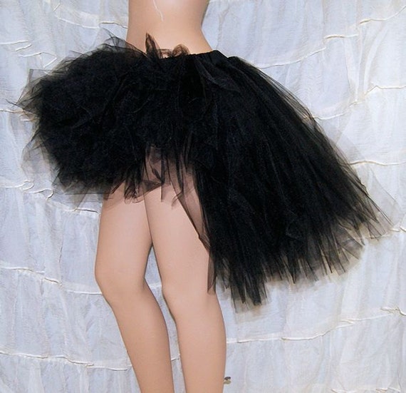High low black tulle tutu skirt online