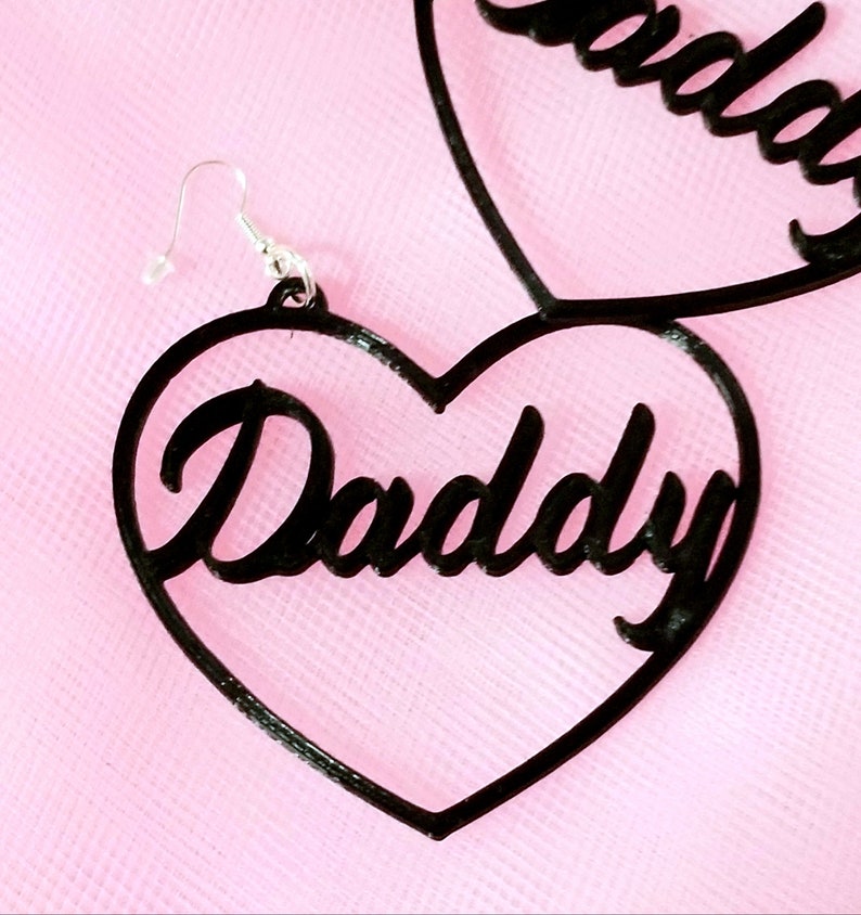 Daddy Pride LGBTQ Gay Lesbian Masc BDSM oversized statement Earrings 3D printed Lightweight Free Shipping MTcoffinz 