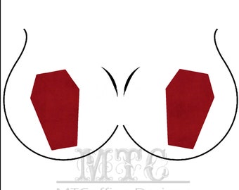 Red Velvet Vampire Coffin Pasties Nipple Covers Gothic Vamp Halloween Costume Burlesque Unisex MTcoffinz