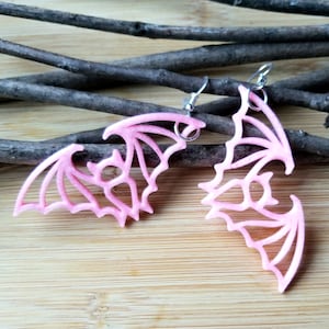 Gothic Bat  oversized statement Earrings 3D printed Lightweight Free Shipping MTcoffinz