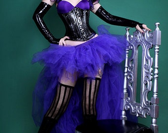 Royal Dark Purple High Low Floor length  Gothic Formal Bustle TuTu Adult All Sizes MTCoffinz