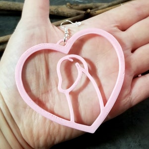 Penis Heart Hoop Body Positive Anatomy Dick oversized statement Earrings 3D printed Lightweight Free Shipping MTcoffinz image 2