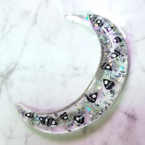 Crescent Moon Planchette Holographic Holder Hair Stick Long Hair Accessory  Wiccan Pagan Hair Decoration MTcoffinz