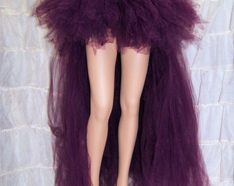 Eggplant Purple high low Formal Bustle Tulle TuTu Adult All Sizes MTCoffinz