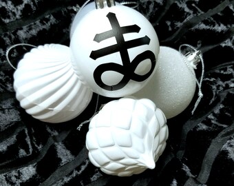 Leviathan Cross Decals 10 pack for Christmas ornaments DIY craft Gothmas Hexmas Tree Decoration Yule Gift Holiday Decor Xmas MTcoffinz