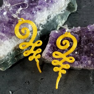 Unalome 2 inch Sacred Geometry Earrings Oversized Statement Festival Wear Jewelry 3D printed MTcoffinz Sample Sale ready to ship
