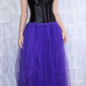 Dark Purple Floor Length Bridal Tutu Tulle Skirt Adult All Sizes MTcoffinz image 3
