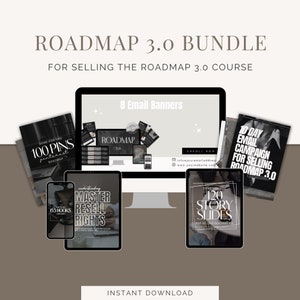 Bundle MRR DPP Roadmap 3.0, campagne par e-mail, aimant principal de feuille de route, bannières d'e-mail, épingles Pinterest, crochets et couvertures de bobine, diapositives d'histoire