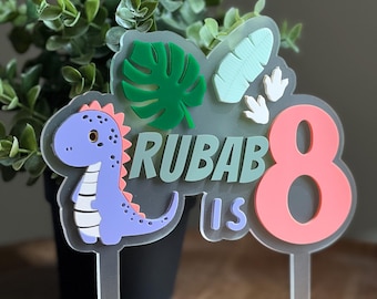 Custom Dinosaur Cake Topper Birthday Cake Personalized Cake Topper Dinosaur Theme Cake Decor Photo Prop Unique