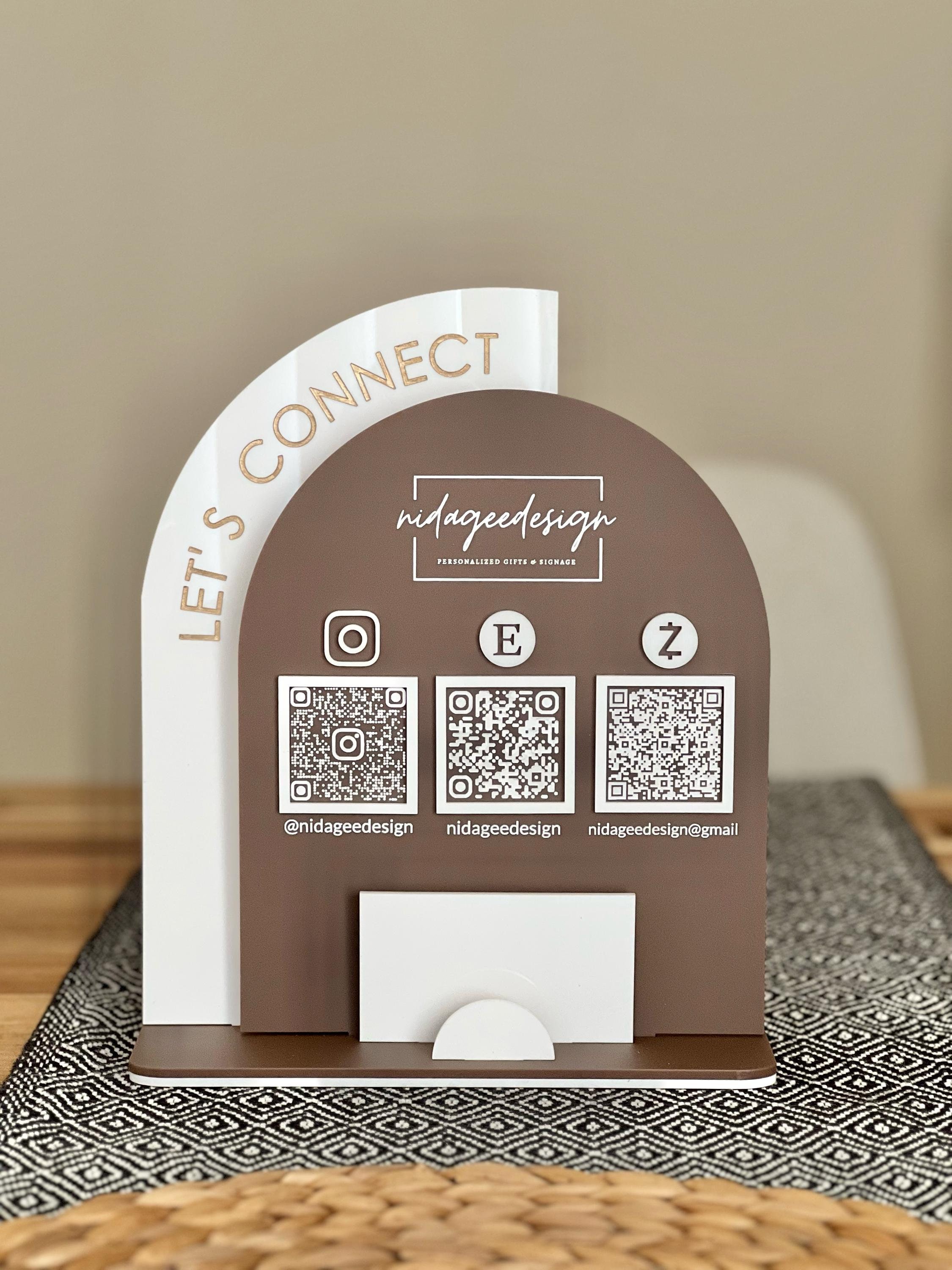 Multi QR Code Business Sign Social Media Sign Payment Sign Scan to Pay Let's get Social Sign Business Startup Essentials Instagram