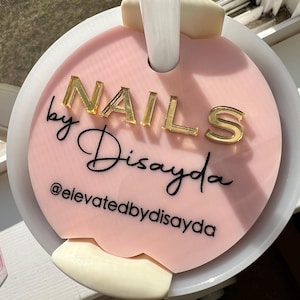 Gepersonaliseerde bekertopper Stanley Topper Nail Tech-cadeau Acryl Social Media Nail Tech-topper Visitekaartje Nailtech Valentijnsdagcadeau