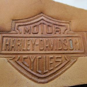 Harley Davidson vintage 43,5 x 33,5 mm, sello de cuero estampado, relieve