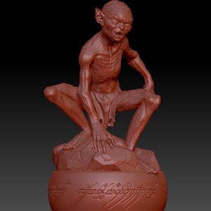 Gollum Il Signore degli Anelli STL OBJ, stampa in 3D in qualsiasi dimensione
