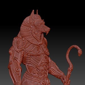 Anubis Ägypten 3D-Druck STL OBJ, 3D-Druckdatei, druckbar in jeder Größe, 3D-Modell