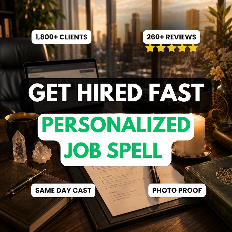 Job Spell to Get Hired Fast | Career Spell for Job Offer, Interview Success & Promotion | Personalized Same Day Employment Ritual image 1