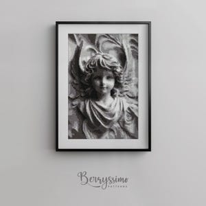 Guardian Angel - Digital Cross Stitch Pattern PDF, Cherub Embroidery, Religious Needlework, DIY Decor