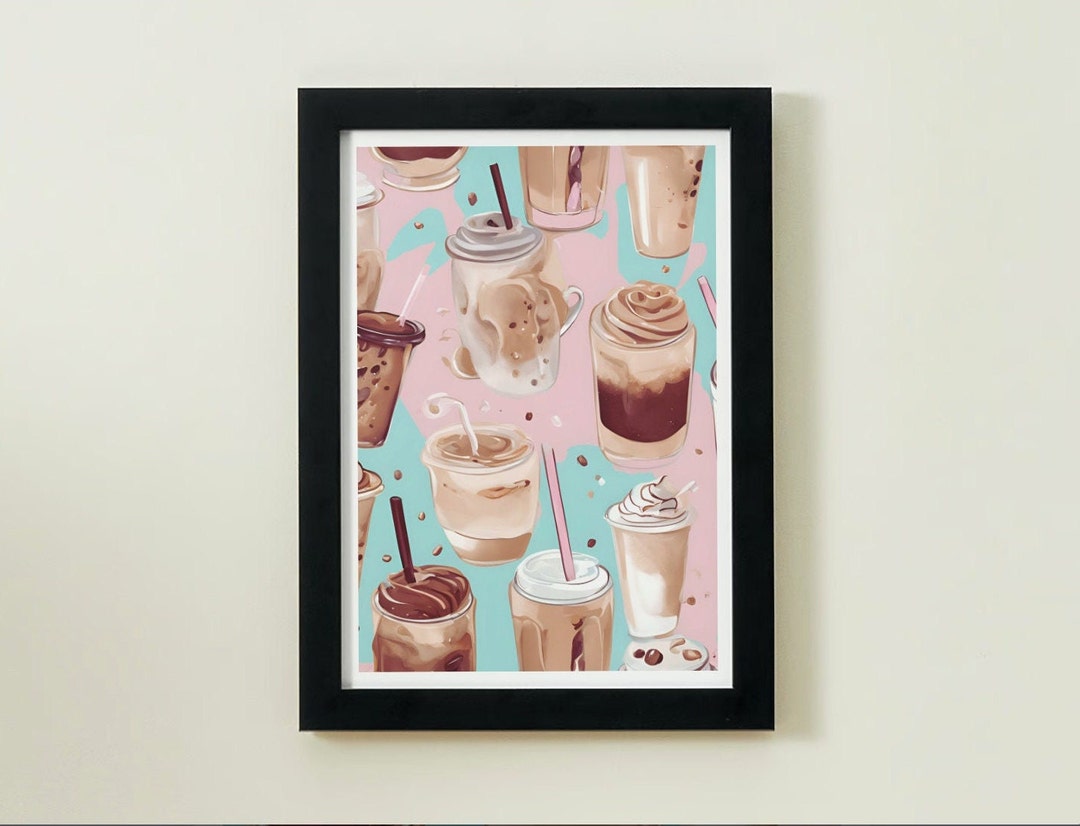 Flowers + Iced Coffee Art Print main image 1