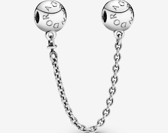 S925 Sterling Silver Safety Chain • Signature Round Clip Charm • Bracelet Safety Stopper • Hand-Finished