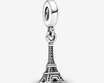 Handmade Eiffel Tower Dangle Charm • S925 Sterling Silver • Paris Travel Souvenir • Gift-Ready Jewelry