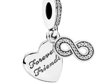 Forever Friends Pendant Charm • S925 Sterling Silver • Friendship Dangle Charm • Hand-Finished Gift Jewelry