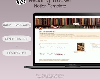 Notion Reading Tracker Template: Book, Page, Genre (Digital Download)