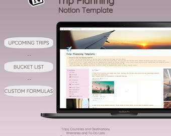 Notion Trip Planner Template: Travel Itineraries, Journals (Digital Download)