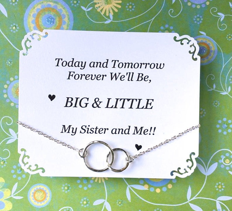 BIG and LITTLE Sorority Sister Gift Sterling Silver Graduation Gift for Big Sister For Little Sister Birthday Gift for Sorority Sister