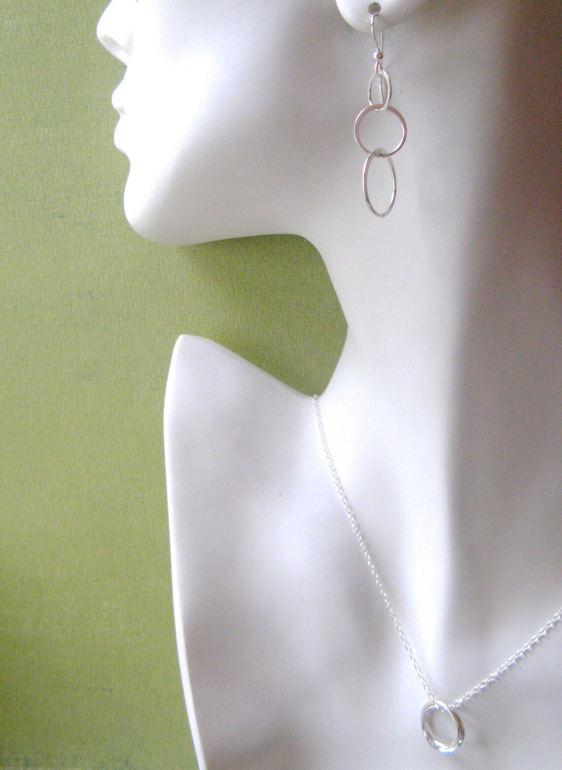 Sterling Silver Earrings Circles Rings Lightweight Earrings Etsy