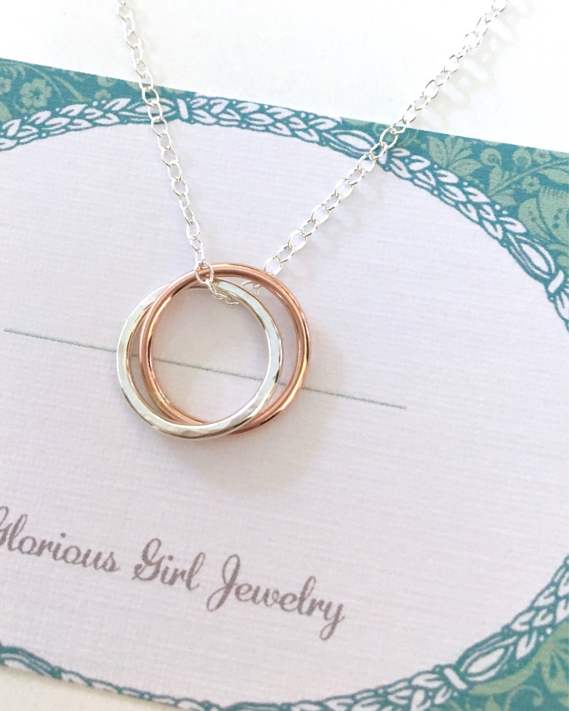 ROSE GOLD Friendship Necklace Sterling Silver Gift for Best Etsy