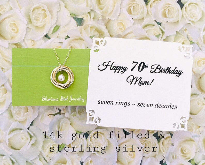 70th BIRTHDAY Gift for Mom 7 Rings for 7 Decades 70th Gift for Etsy